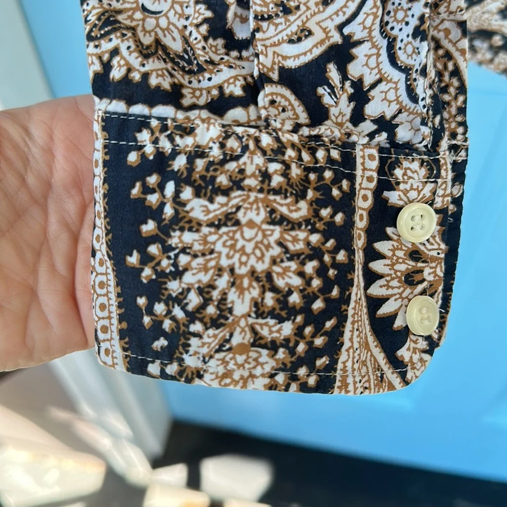 J. Crew Perfect Shirt Paisley size S - Picture 6 of 13